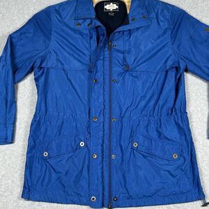 Ralph Lauren Naval Supply Company Womens M Rain Jacket Blue Lightweight Zip Snap
